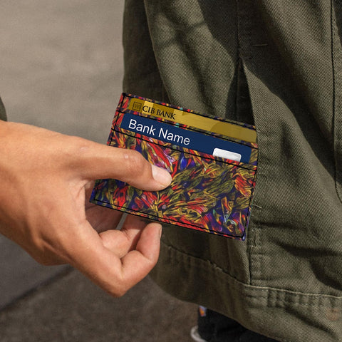 'Clematis Firestorm' Faux Leather Cardholder