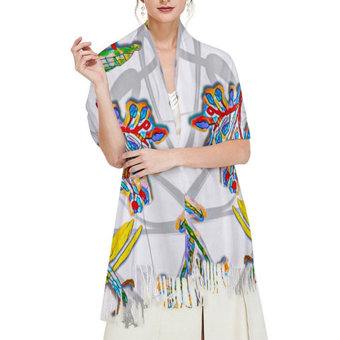 'Regenesis' (White Edit) Tassel Fleece Scarf