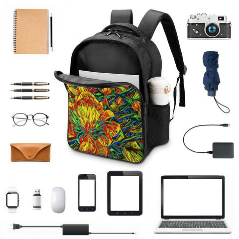'Peony Citrus' Nylon Backpack