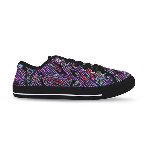 'Clematis Neon'' (Black Trim) Women's Canvas Plimsolls