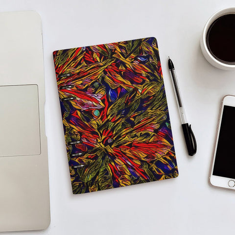 'Clematis Firestorm' Faux Leather A5 Binder Notebook