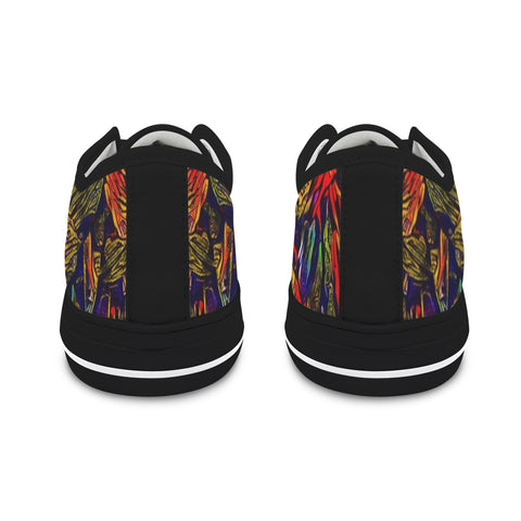 'Clematis Firestorm' (Black Trim) Women's Canvas Plimsolls