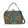 'Clematis Electra' Faux Leather Kisslock Handbag Crossbody