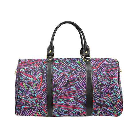 'Clematis Neon' Nylon Duffle With Faux Leather Trim