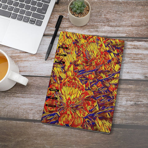 'Peony' Faux Leather A5 Binder Notebook