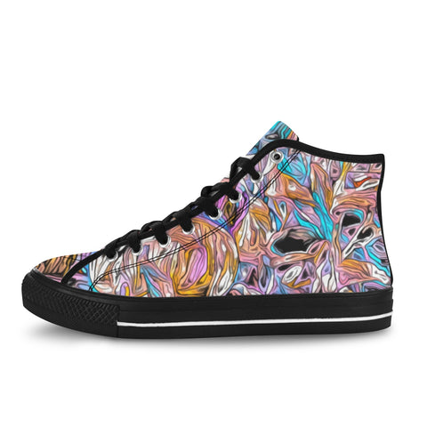 'Psychedelique' (Black) Women's 'Vancouver' High Top Boots