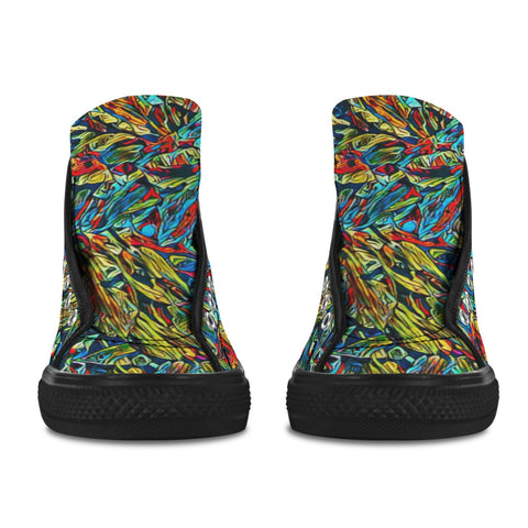 'Clematis Electra' (Black Trim) Vancouver Canvas Boots