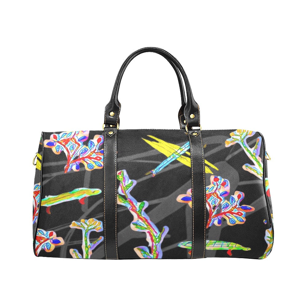 'Regenesis' (Black Edit) Nylon Duffle with Faux Leather Trim