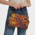 'Peony' Faux Leather Kisslock Handbag Crossbody