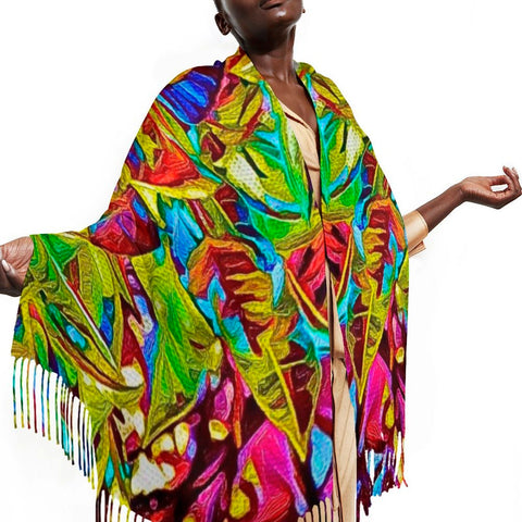 'Tropique' Tassel Fleece Scarf