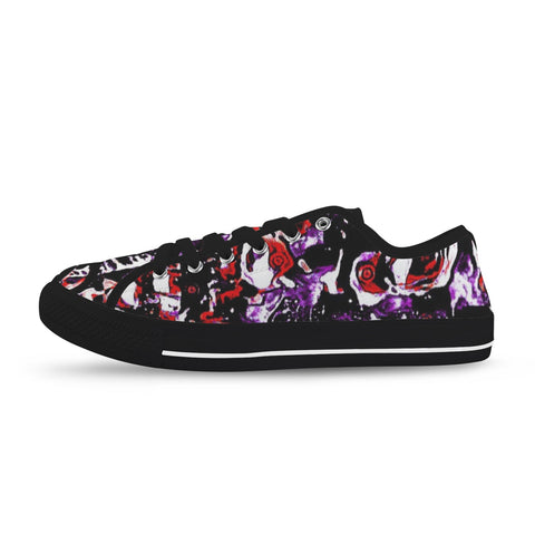 'Gothic Rose' (Black Trim) Women's Canvas Plimsolls