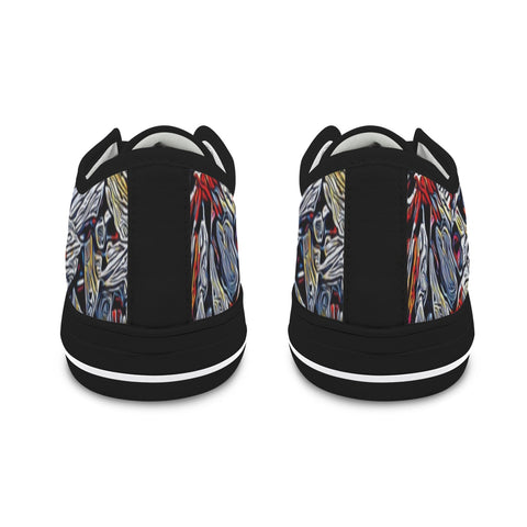 'Clematis Platinum' (Black Trim) Women's Canvas Plimsolls