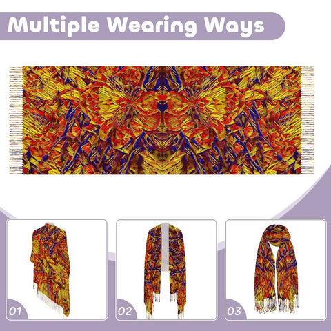 'Peony' Tassel Fleece Scarf