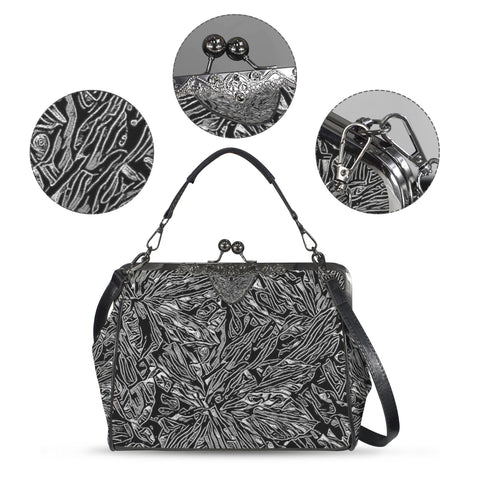 'Filament' Faux Leather Kisslock Handbag Crossbody