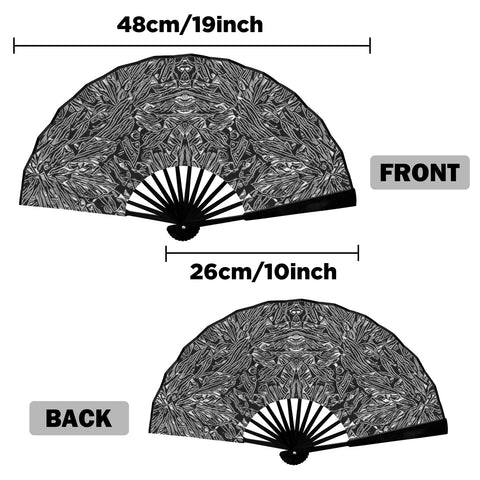 'Filament' (Black Edge) Double-Sided Folding Bamboo Fan
