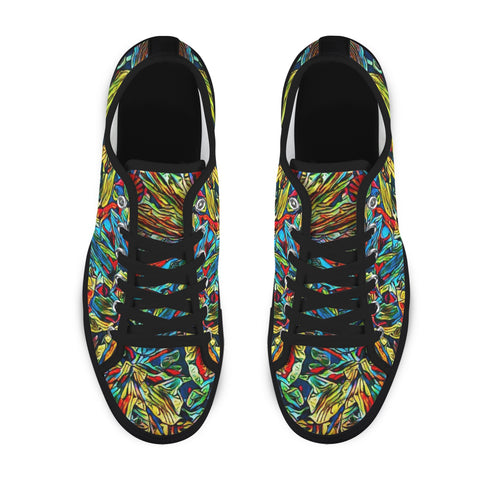 'Clematis Electra' (Black Trim) Women's Canvas Plimsolls