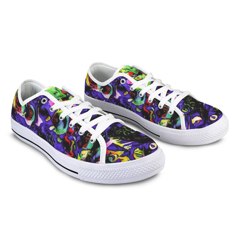 'Purple Haze' (White Trim) Women's Canvas Plimsolls