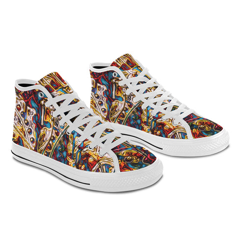 'Boilerplate' (White) Women's Canvas Boots