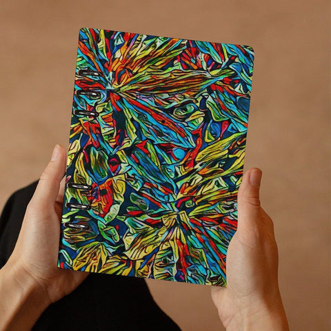 'Clematis Electra' Faux Leather A5 Binder Notebook