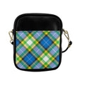 'Yorkshire Tartan' (Slant) Faux Leather Sling Pouch