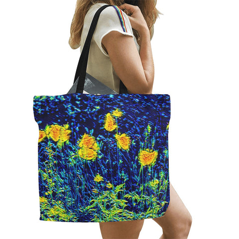 'Wild Poppies' Large Canvas Tote