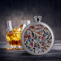 'Clematis Platinum' Hip Flask
