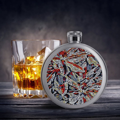 'Clematis Platinum' Hip Flask