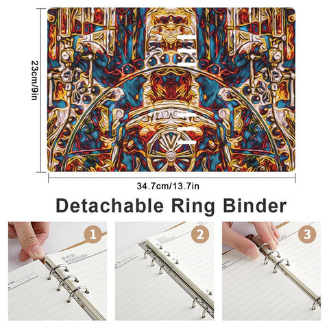 'Boilerplate' Faux Leather A5 Binder Notebook