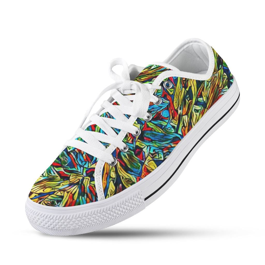 'Clematis Electra' (White Trim) Women's Canvas Plimsolls