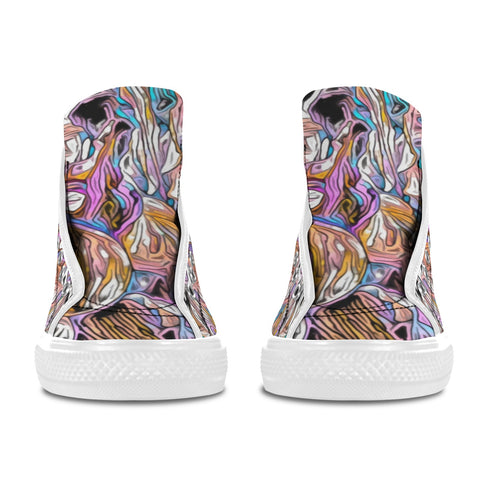 'Psychedelique' (White) Women's 'Vancouver' High Top Boots