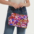 'Clematis' Faux Leather Kisslock Handbag Crossbody