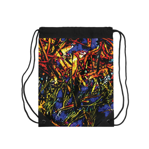 'Graffiti Aqua' Drawstring Bag