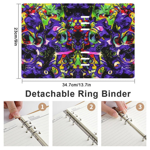 'Purple Haze' Faux Leather A5 Binder Notebook