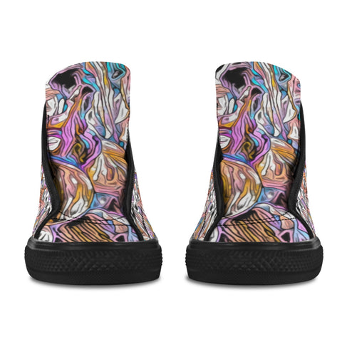 'Psychedelique' (Black) Women's 'Vancouver' High Top Boots