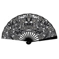 'Liquorice' (Black Edge) Double-Sided Folding Bamboo Fan
