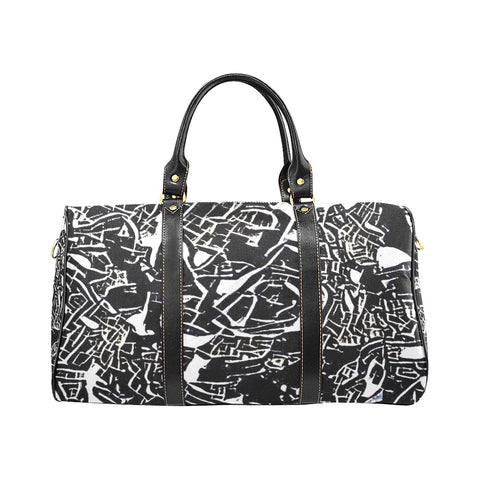 'Liquorice' Nylon Duffle With Faux Leather Trim