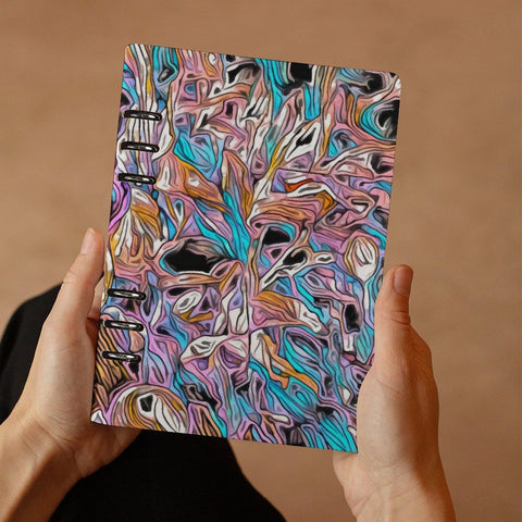 'Psychedelique' Faux Leather A5 Binder Notebook