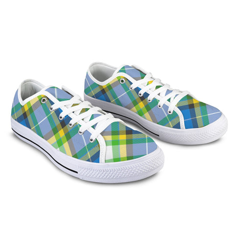 'Yorkshire Tartan' (Slant/White Trim) Women's Canvas Plimsolls