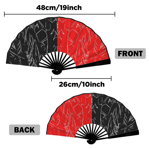 'Bloodlust' (Black Edge) Double-Sided Folding Bamboo Fan