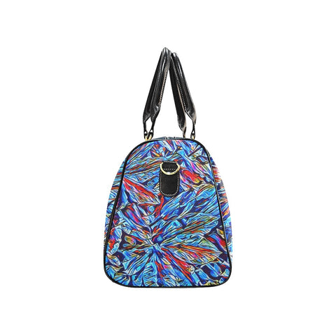 'Clematis Sapphire' Nylon Duffle with Faux Leather Trim