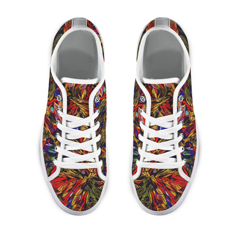 'Clematis Firestorm' (White Trim) Women's Canvas Plimsolls
