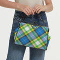 'Yorkshire Tartan' (Slant) Faux Leather Kisslock Handbag Crossbody