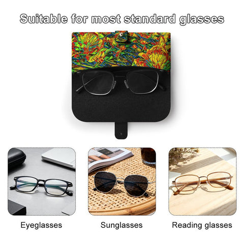 'Peony Citrus' Faux Leather Glasses Case