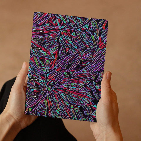 'Clematis Neon' Faux Leather A5 Binder Notebook