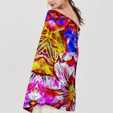 'Clematis' Tassel Fleece Scarf