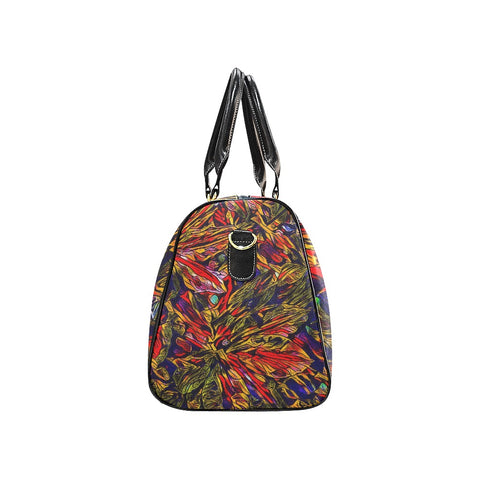 'Clematis Firestorm' Nylon Duffle With Faux Leather Trim