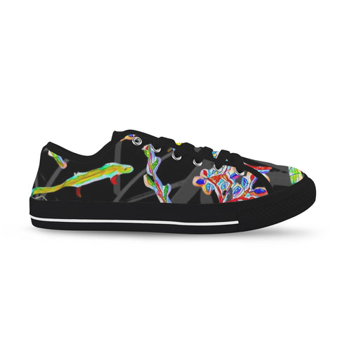 'Regenesis' (Black Edit - Black Trim) Women's Canvas Plimsolls