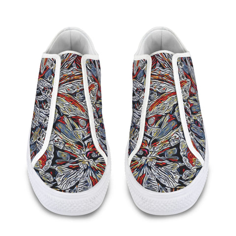 'Clematis Platinum' (White Trim) Women's Canvas Plimsolls