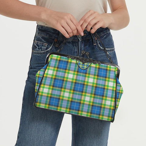 'Yorkshire Tartan' (Heritage) (Slant) Faux Leather Kisslock Handbag Crossbody