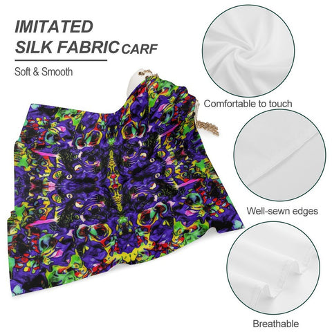 'Purple Haze' Poly Scarf Square